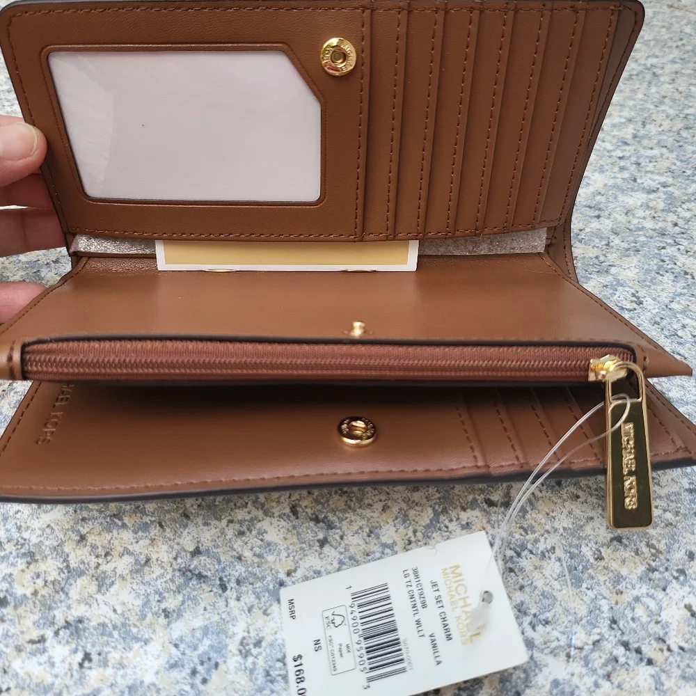 🔥SOLD🔥🌺Michael Kors🌺 CORALINE Large Logo and Leather Tote Bag & Wallet - Picture 14 of 16